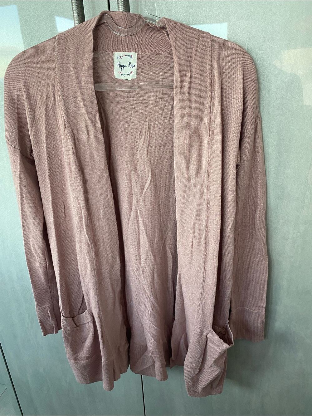 Hippie Rose Open Cardigan in blush Pink size XS